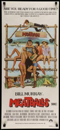 4r804 MEATBALLS Aust daybill '79 Ivan Reitman, artwork of Bill Murray & sexy babes by Morgan Kane!