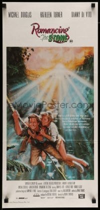 4r872 ROMANCING THE STONE Aust daybill '84 Robert Zemeckis, Michael Douglas & Kathleen Turner!