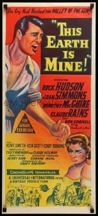 4r951 THIS EARTH IS MINE Aust daybill '59 Rock Hudson, Jean Simmons, Dorothy McGuire, Claude Rains