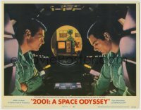 4s526 2001: A SPACE ODYSSEY LC #7 '68 Lockwood & Dullea try to hold discussion away from HAL 9000!