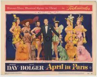 4s543 APRIL IN PARIS LC #3 '53 Ray Bolger on stage with six sexy girls & French poodles!