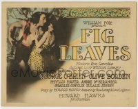 4s143 FIG LEAVES TC '26 Olive Borden & George O'Brien as Adam & Eve, Howard Hawks' 2nd movie ever!