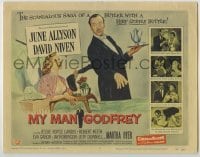 4s298 MY MAN GODFREY TC '57 great art of June Allyson tugging butler David Niven's jacket!