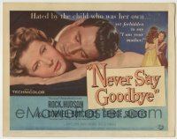 4s308 NEVER SAY GOODBYE TC '56 romantic close up of Rock Hudson & Miss Cornell Borchers!