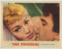 4s823 PRODIGAL LC #3 '55 super c/u of sexy Biblical Lana Turner & Edmond Purdom, forbidden love!