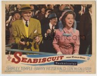 4s901 STORY OF SEABISCUIT LC #3 '49 close up of excited Shirley Temple watching the horse race!