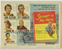 4s434 STRANGER IN MY ARMS TC '59 Jeff Chandler, Sandra Dee, June Allyson, Charles Coburn, Astor!