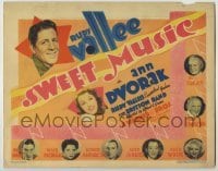 4s439 SWEET MUSIC TC '35 Rudy Vallee, Ann Dvorak, Helen Morgan, Robert Armstrong, Alice White, rare