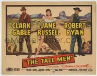 4s444 TALL MEN TC '55 full-length art of sexy Jane Russell showing leg, Clark Gable & Robert Ryan!