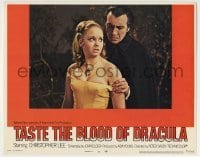 4s920 TASTE THE BLOOD OF DRACULA LC #8 '70 great image of vampire Christopher Lee, Hammer horror!