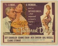 4s447 TATTERED DRESS TC '57 Jeff Chandler & sexy Jeanne Crain exposed a town's hidden evil!