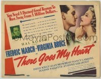 4s456 THERE GOES MY HEART TC '38 Fredric March causes Virginia Bruce to run from a million dollars!