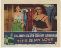 4s929 THIS IS MY LOVE LC #7 '54 sexy Linda Darnell & Faith Domergue talk while changing clothes!