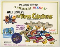 4s466 THREE CABALLEROS TC R77 Disney, cartoon art of Donald Duck, Panchito & Joe Carioca!