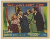 4s934 THREE GIRLS ABOUT TOWN LC '41 Robert Benchley, Joan Blondell, Janet Blair & John Howard!