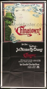 4w478 CHINATOWN int'l 3sh '74 art of Jack Nicholson & Faye Dunaway by Jim Pearsall, Roman Polanski