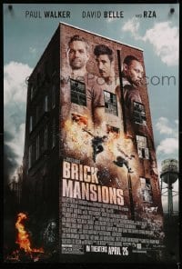 4z588 BRICK MANSIONS advance DS 1sh '14 Paul Walker, David Belle, Rza, Robert Maillet!