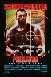 4z854 PREDATOR 1sh '87 Arnold Schwarzenegger sci-fi, soon the hunt will begin!