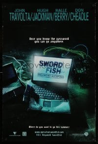 4z937 SWORDFISH teaser DS 1sh '01 John Travolta, Hugh Jackman, Don Cheadle, Halle Berry!