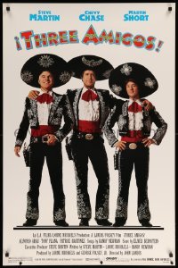 4z951 THREE AMIGOS 1sh '86 best portrait of Chevy Chase, Steve Martin & Martin Short!