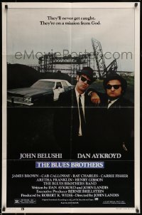 5f217 BLUES BROTHERS 1sh '80 John Belushi & Dan Aykroyd are on a mission from God!