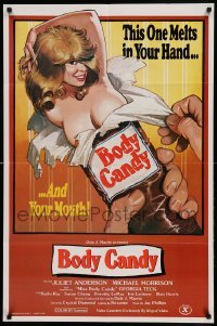 5f220 BODY CANDY video/theatrical 25x38 1sh '80 John Holmes, Juliet Anderson, fantastic sexy artwork