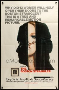 5f222 BOSTON STRANGLER 1sh '68 Tony Curtis, Henry Fonda, he killed thirteen girls!