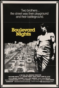 5f223 BOULEVARD NIGHTS int'l 1sh '79 great image of Hispanic gang member, cars on strip!