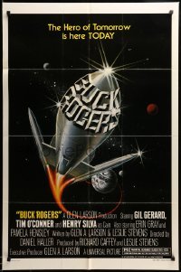 5f233 BUCK ROGERS style A 1sh '79 The Hero of Tomorrow is here TODAY, cool spaceship art!