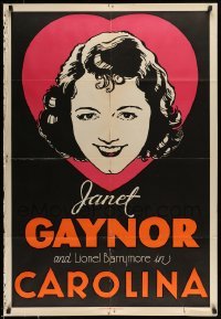 5f248 CAROLINA Leader Press 1sh '34 close up of Janet Gaynor finding romance after the Civil War!