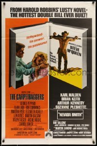 5f249 CARPETBAGGERS/NEVADA SMITH 1sh '68 Harold Robbins lusty double-bill!