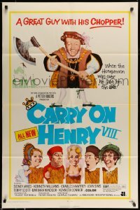 5f252 CARRY ON HENRY VIII 1sh '72 Sidney James, Kenneth Williams, wacky execution art!