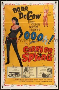 5f253 CARRY ON SPYING 1sh '64 sexy English spy spoof, the most secrets exposed!