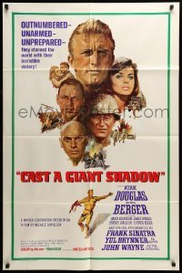 5f255 CAST A GIANT SHADOW 1sh '66 Kirk Douglas, John Wayne, Angie Dickinson, Senta Berger!