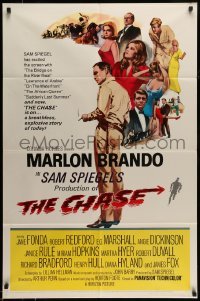 5f268 CHASE 1sh '66 Marlon Brando, Jane Fonda, Robert Redford, directed by Arthur Penn