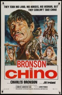 5f272 CHINO 1sh '73 Charles Bronson, Jill Ireland, Valdez il mezzosangue, cool adventure art!