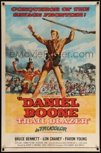 5f314 DANIEL BOONE TRAIL BLAZER 1sh '56 art of Bruce Bennett, conqueror of the savage frontier!