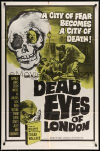 5f323 DEAD EYES OF LONDON 1sh '65 Alfred Vohrer's Die Toten Augen von London, horror art!