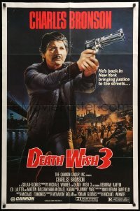 5f329 DEATH WISH 3 1sh '85 art of Charles Bronson bringing justice to the streets!