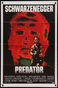 5f107 PREDATOR English 1sh '87 Arnold Schwarzenegger sci-fi, different art of heat-vision!