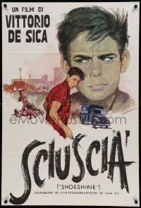 5f121 SHOESHINE English 1sh R60s Vittorio De Sica's classic Sciuscia, wacky credits!