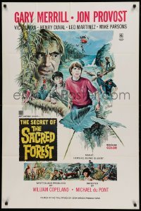 5f756 SECRET OF THE SACRED FOREST 1sh '70 Gary Merrill, Du Pont, adventure art by Williams!