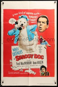 5f781 SHAGGY DOG 1sh '59 Disney, Fred MacMurray in a horribly funny movie!