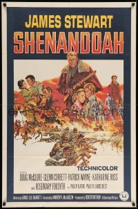 5f785 SHENANDOAH 1sh '65 James Stewart, Civil War, great Frank McCarthy artwork!