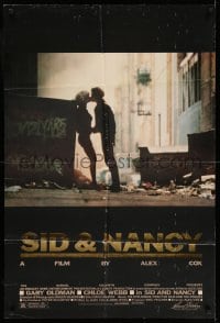 5f790 SID & NANCY foil 1sh '86 Gary Oldman & Chloe Webb, punk rock, directed by Alex Cox!