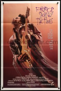 5f791 SIGN 'O' THE TIMES 1sh '87 rock and roll concert, great image of Prince w/guitar!