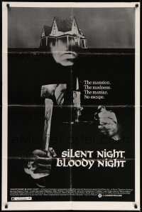 5f794 SILENT NIGHT BLOODY NIGHT 1sh '73 the mansion, the madness, the maniac, no escape!