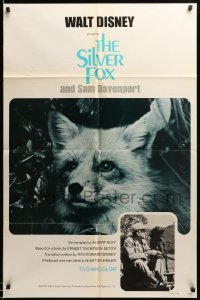 5f798 SILVER FOX & SAM DAVENPORT 1sh R73 Roy Edward Disney, cute image of fox!