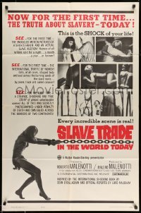 5f805 SLAVE TRADE IN THE WORLD TODAY 1sh '65 the smuggled motion pictures of a sheik's harem!