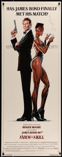 5g960 VIEW TO A KILL insert '85 art of Roger Moore as James Bond & Grace Jones by Daniel Goozee!